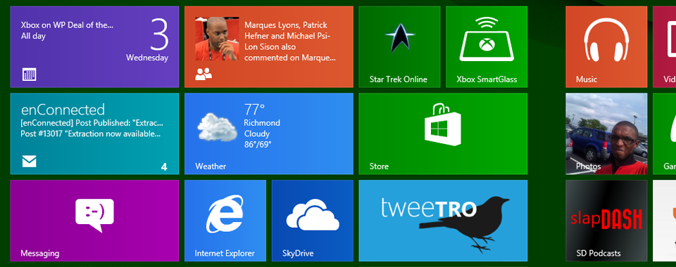 Featured Apps on the Windows 8 Start Screen