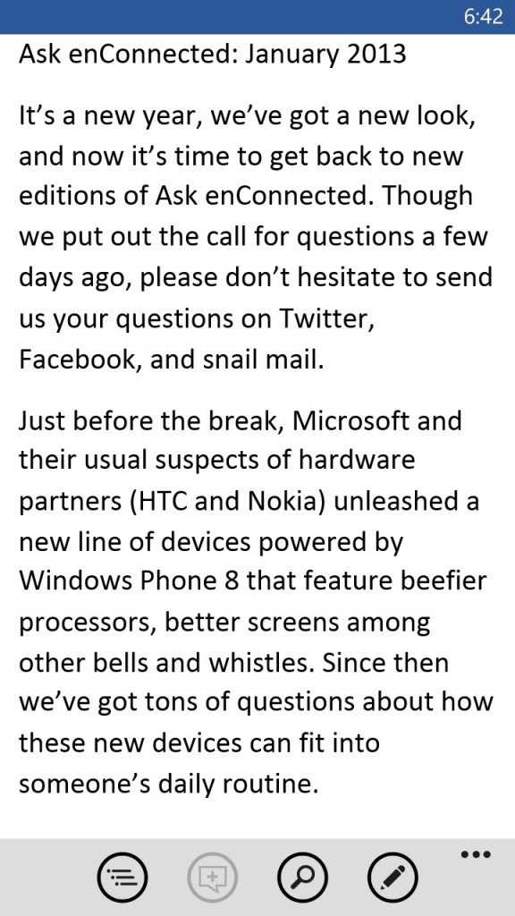 Word on Windows Phone 8