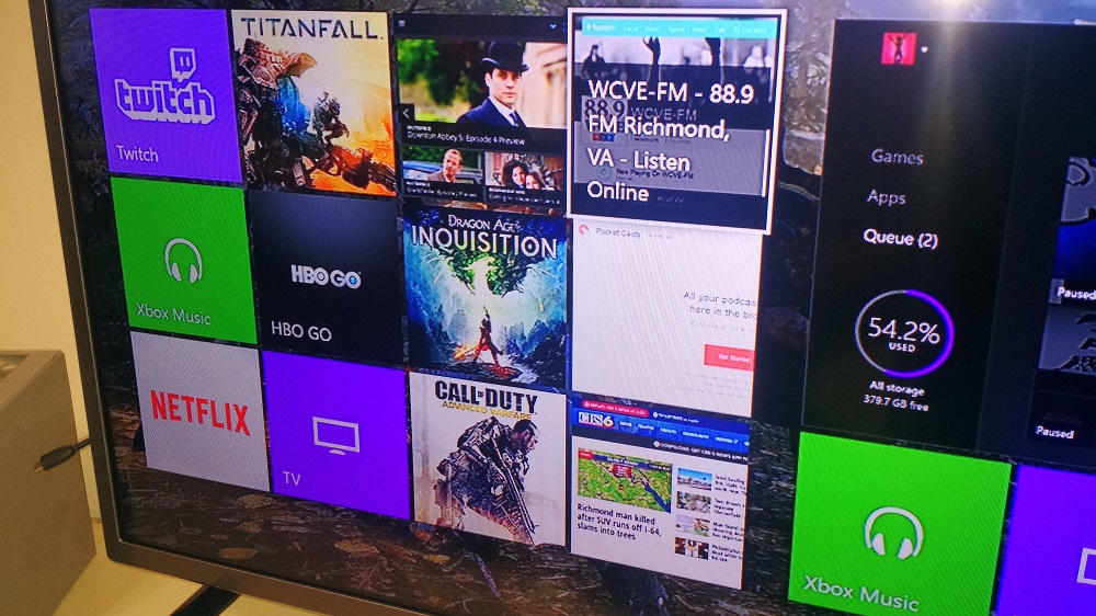 The Xbox One has always allowed you to pin apps and games to your Xbox One Dashboard. Your Pins are like a manifestation of your priorities. Twitch, I love it and I’ve spent a ton of time watching others live stream. I also use Twitch to stream each week’s Play Time session. The Xbox Music app on Xbox One isn’t exactly the best, but Xbox Music is my music service of choice. HBO Go and Netflix are there because I use them on the regular too. In fact, Nefflix is probably my second most used app on the console. TV is there, because I’m sometimes way too lazy to just say, “Xbox, go to TV.” My most used app on the Xbox One is Internet Explorer. When I’m writing I listen to a lot of classical music from my local public radio Station, WCVE. There’s no TuneIn app for the Xbox One just yet, so I keep TuneIn’s web app pinned to the Xbox One Home Screen. Flanking it are PBS and Pock Casts, two other web apps aren’t yet available as native apps in the Xbox Store. For a game to get pinned to my Home Screen it has to be pretty good. Titanfall is my favorite first person shooter and has been on my Home Screen as a pin since it launched. Dragon Age: Inquisition is pinned because it’s the game I’m currently playing. Call of Duty: Advanced Warfare is the next game on my list of things to play. Sometimes I pin videos from the Xbox Store to the Home Screen too, but I haven’t done that in ages since I really dip into that app now.